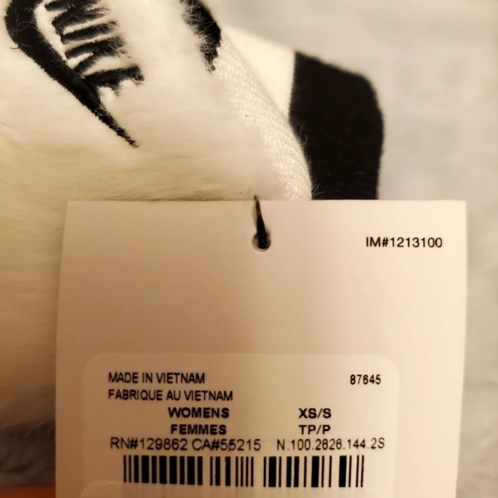 Nike White Faux Fur Mittens Size XS-S